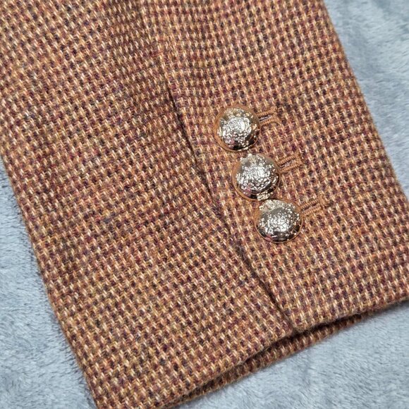 Talbots Blazer 8 Brown Classic Shetland Wool Blend Preppy Ofiice Jacket - Picture 8 of 12